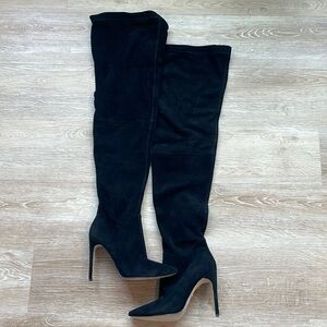 Raye the Label Thatcher Thigh High Black Suede Boots